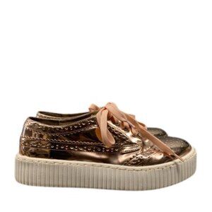 Shellys London Women’s 8.5 Rose Gold Oxford Platform‎ Sneakers Brogue Shoes
